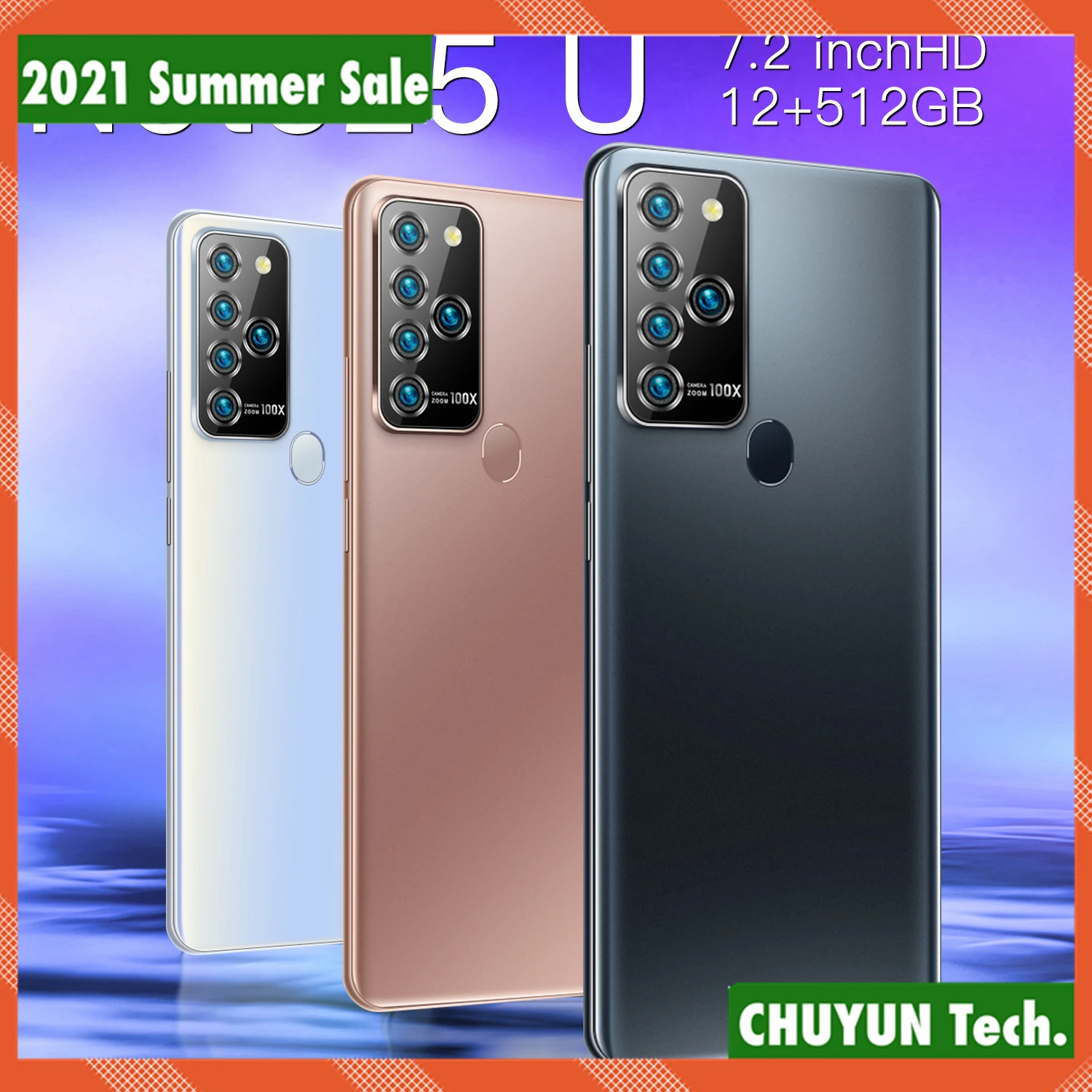 Galaxy Note25 U 7 2 дюймов стеклянный корпус смартфон 8 + 256G 24MP камера с возможностью