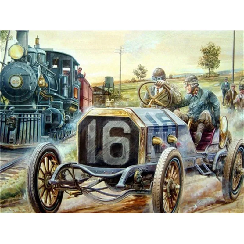 

Diamond Embroidery Landscape 5D DIY Diamond Painting Classic Cars Full Square Mosaic Picture of Rhinestone Home Decoration Gift