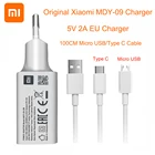 XIAOMI MDY-09-EW ЕС Micro USB Type C кабель для передачи данных настенное зарядное устройство для Mi 8 9 SE lite A1 6 5 A2 Mix 2 2s Redmi 4x5 Plus Note 5 4 4X