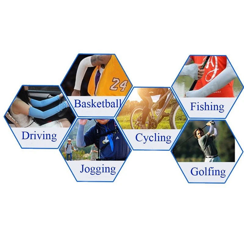 

2Pcs Sports Arm Compression Sleeve Basketball Cycling Arm Warmer Summer Running UV Protection Volleyball Sunscreen Bands #ED