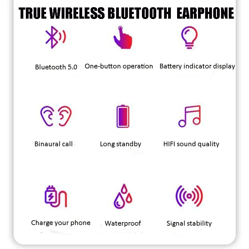 TWS наушники со светодиодным дисплеем питания Bluetooth 5 0 беспроводные спортивные с