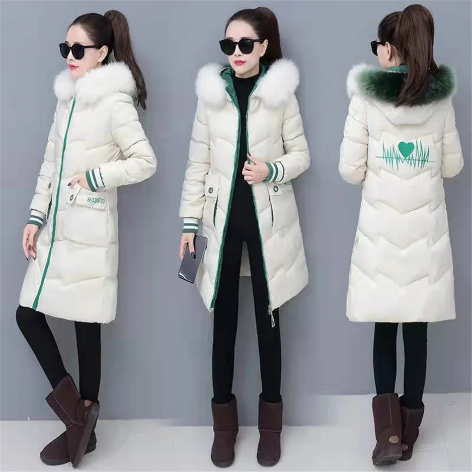 

Winter Fur Collar Jacket Loose Cotton-padded Jacket Women's Hooded Thick Down Padded Jacket Padded Jacket CT0172