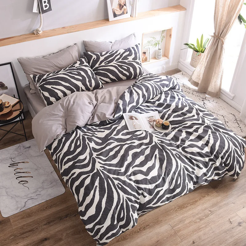 

3Piece Skin-Friendly Cotton Knitted Bedding Set Pattern for Adults and Kids