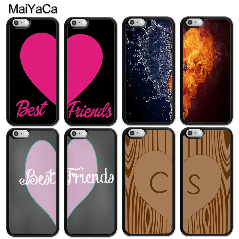 Двойной чехол MaiYaCa BFF с надписью &quotBest Friends&quot &quotлучшая подруга&quot &quotСердце&quot