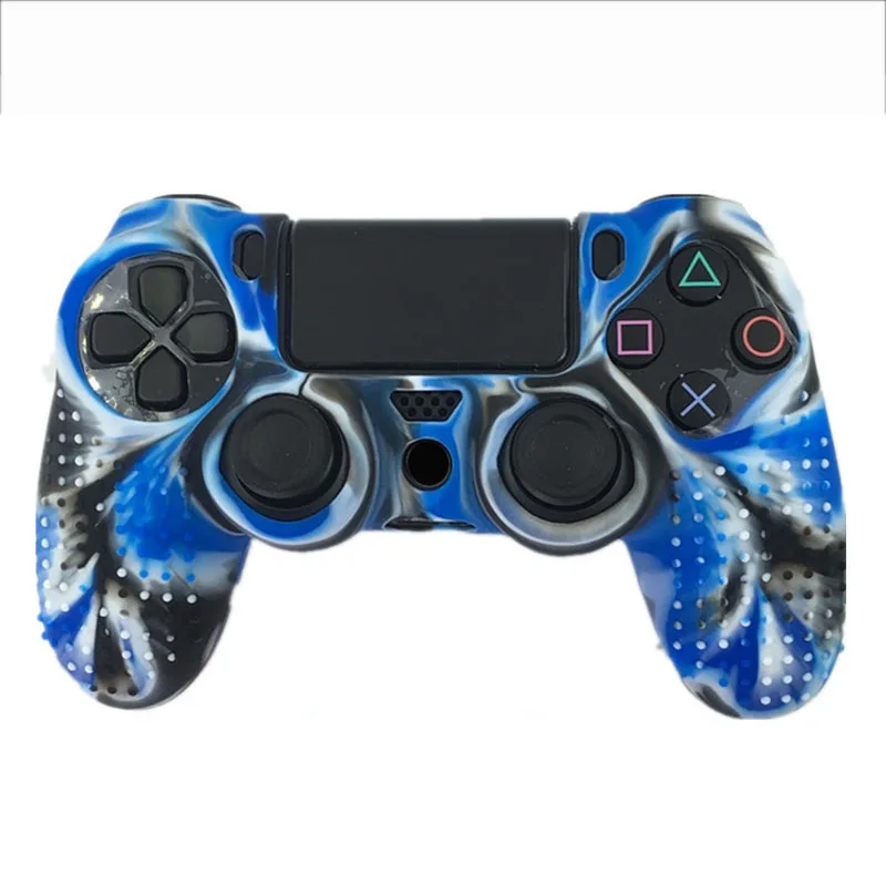 Противоскользящий силиконовый чехол для sony playstation Dualshock 4 PS4 Pro тонкий контроллер Мягкая силиконовая гелевая Резина чехол - Цвет: New Version-Blue