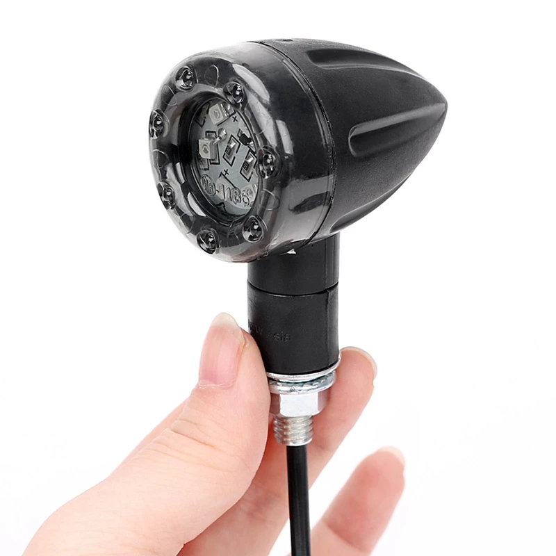 

2021 4Pcs Retro Bullet Motorcycle LED Turn Signal Light Brake Indicator Tail Lights Running Lamp Universal For Yamaha BMW Honda