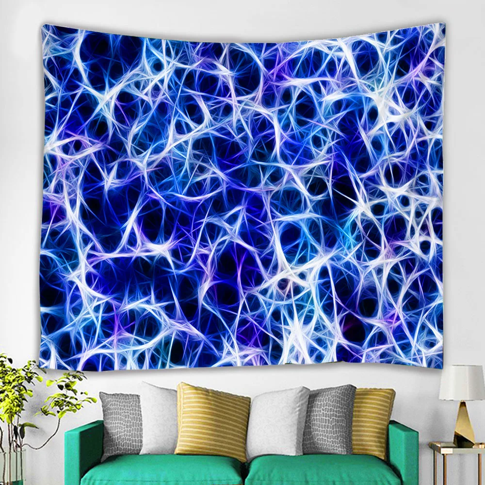 

Blue ripple geometric bubbles colorful stars background home tapestry decorations