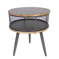 Iron Storage Coffee Table Small Apartment Multi-function Home Living Room Bedroom Storage Side Table Small Round Table Style
