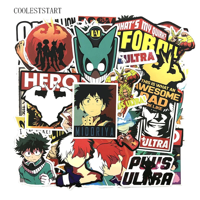 Наклейки 50 100 шт./компл. моя геройская академия японское аниме для мотоцикла