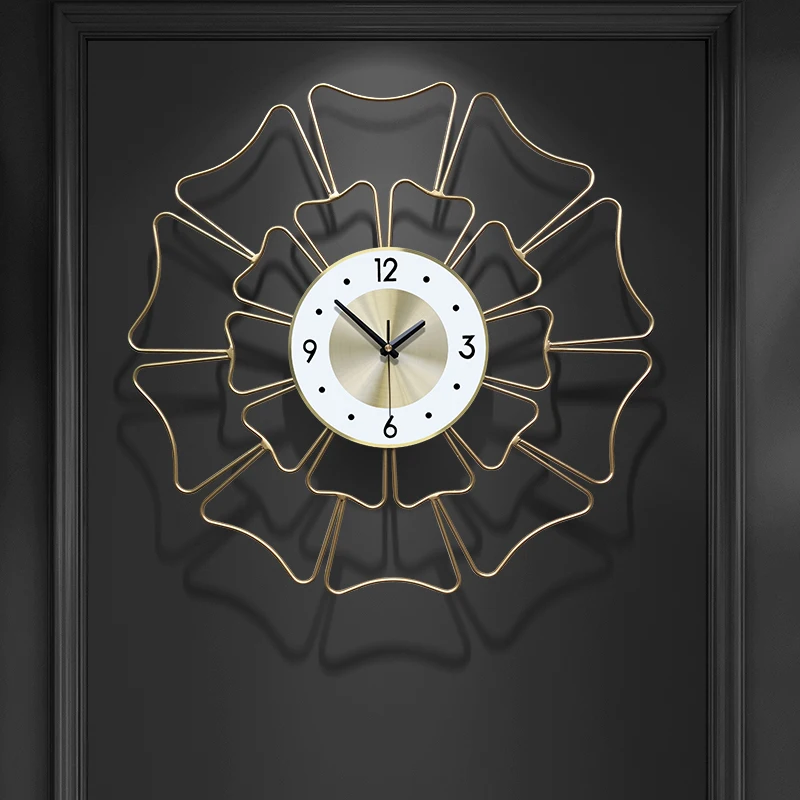 

Modern Flower Wall Clock Fashion Creative Luxury American Living Room Wall Clock Silent Reloj De Pared Watches Home Decor 60wcS