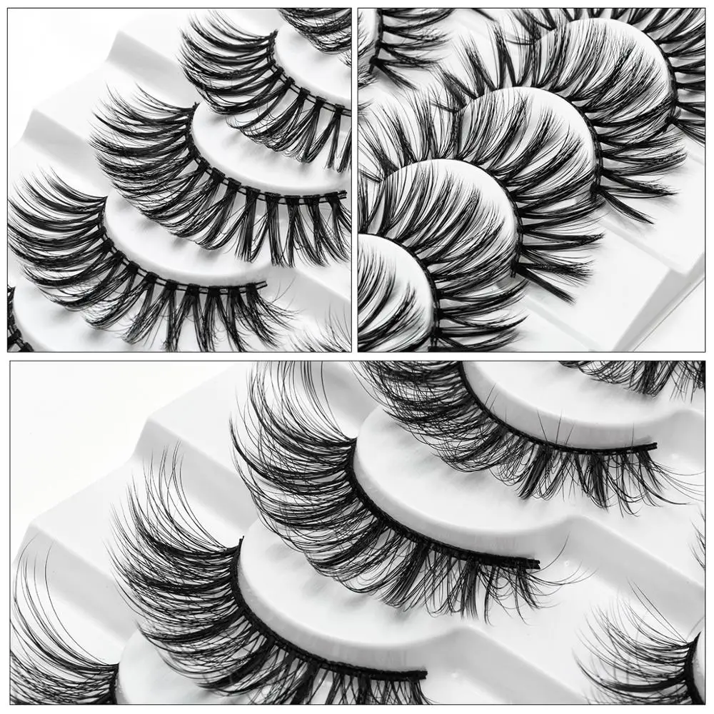 Минковые ресницы SEXYSHEEP 5/8 пар подделки ресниц для создания драматического объема в макияже.