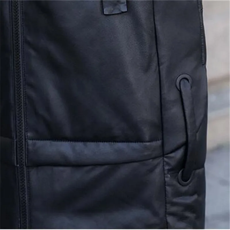 Новинка Женское пальто из натуральной кожи зимняя теплая куртка на 90% утином пуху