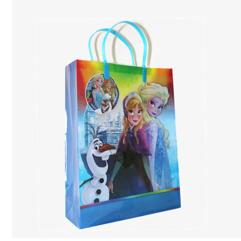 Tote bag 1pcs Дисней Холодное сердце Анна и Эльза Принцесса День Рождения украшения Дети одноразовые посуда День Рождения украшения принадлежности - Цвет: Tote bag 1pcs