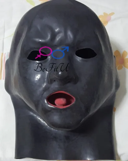 Латексная анатомическая 3D маска капюшон с красной лампой|anatomical latex|tube lipstube gag |