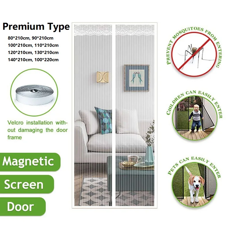 Москитная сетка без инструментов магнитная для защиты от насекомых