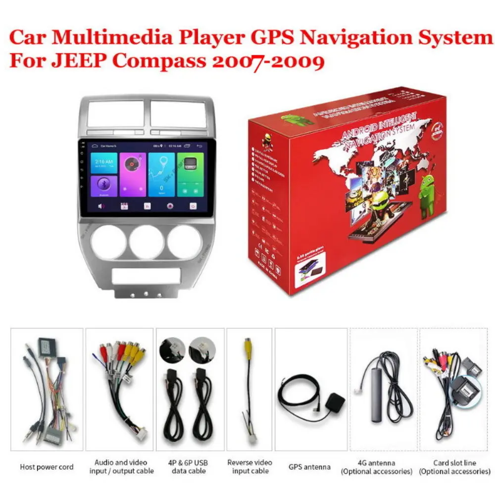 

For JEEP Compass 2007-2009 Car Accessories Android Multimedia Player Radio 10inch IPS Screen DSP Stereo GPS Navigation System