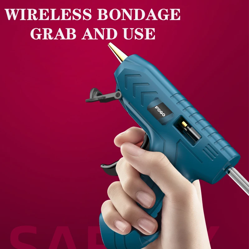 

220V Lithium Battery Hot Melt Glue Gun Wireless Household Rechargeable With 10pcs 7x150mm Glue Sticks Home DIY Repair Tool