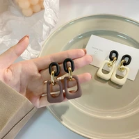 yangliujia acrylic splicing earrings south koreas temperament retro fashion pendant earrings ms girl jewelry christmas gift