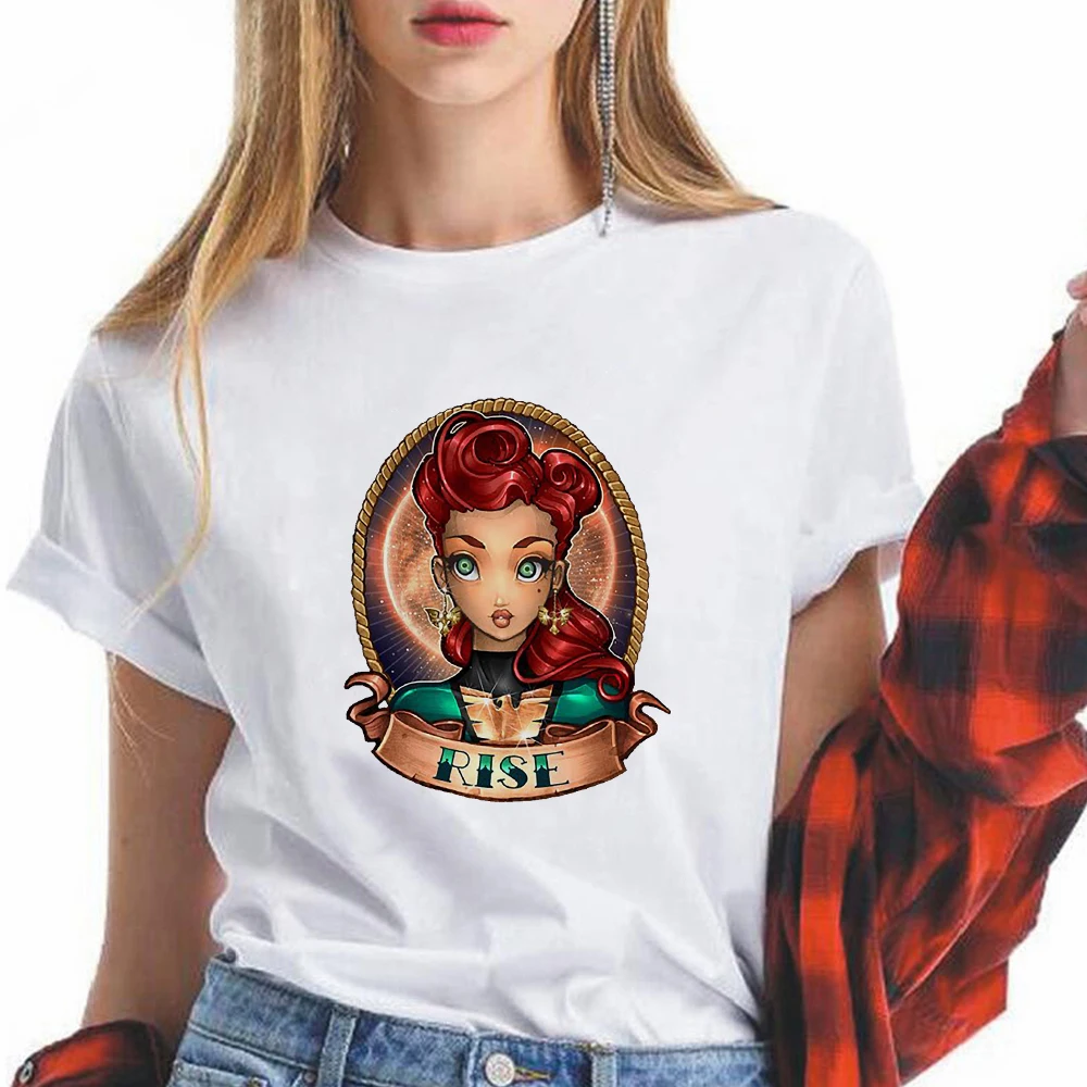 

Disney High Quality Women T shirt Cinderella Princess Rise Basic Exquisite Short Sleeve 2021 Arrivals Creative Anime Tee shirt