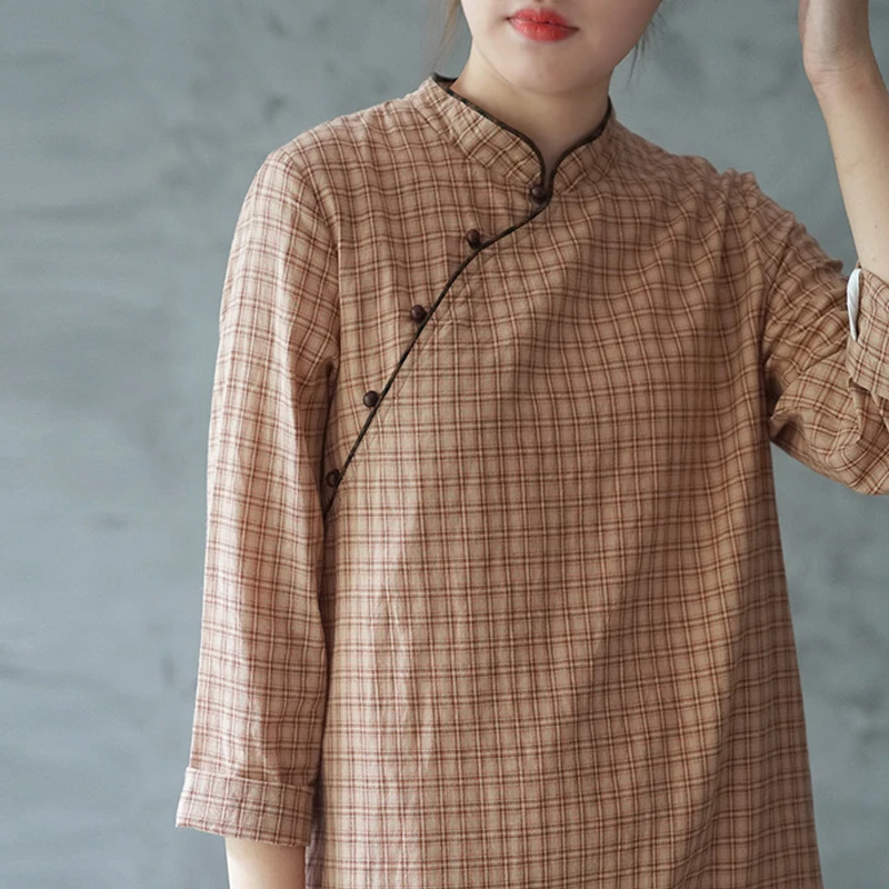 Новое платье Чонсам для отдыха в стиле ретро с пряжкой и сезон осень 2019 года