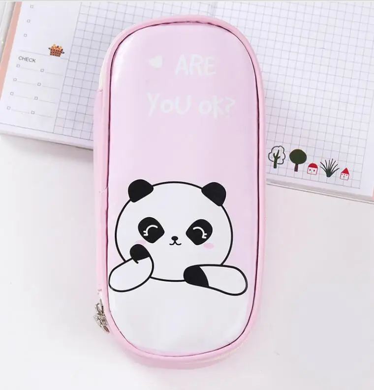 panda Милый чехол для карандашей Totoro, большая емкость, водонепроницаемый чехол для ручек, сумка для хранения, Estuche, офисные школьные принадлежности, Zakka escolar, канцелярские принадлежности - Цвет: panda