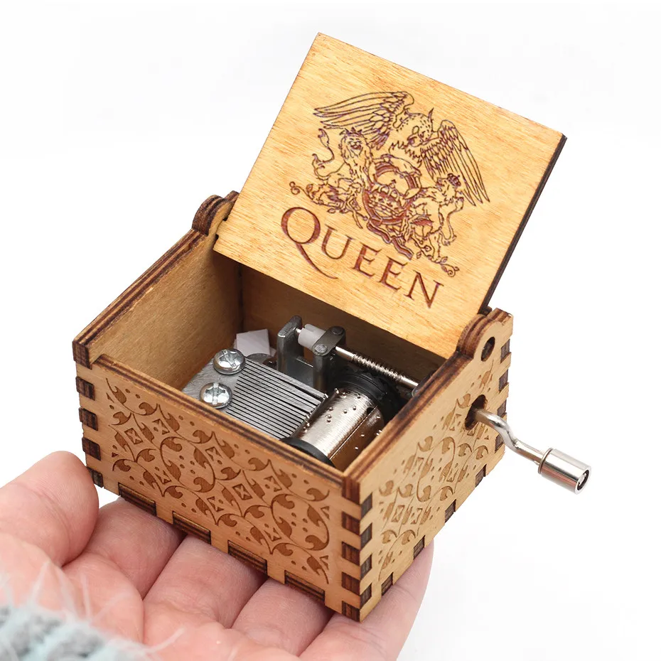 QUEEN Новая игра трон не может помочь влюбиться деревянная музыкальная шкатулка ты мой солнце цифровой ребенок специальный счетчик Рождественский подарок - Цвет: QUEEN