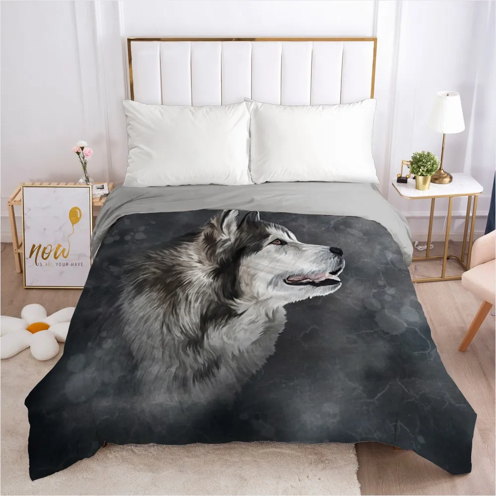 Постельное белье с объемным изображением волка пододеяльники одеяло чехол