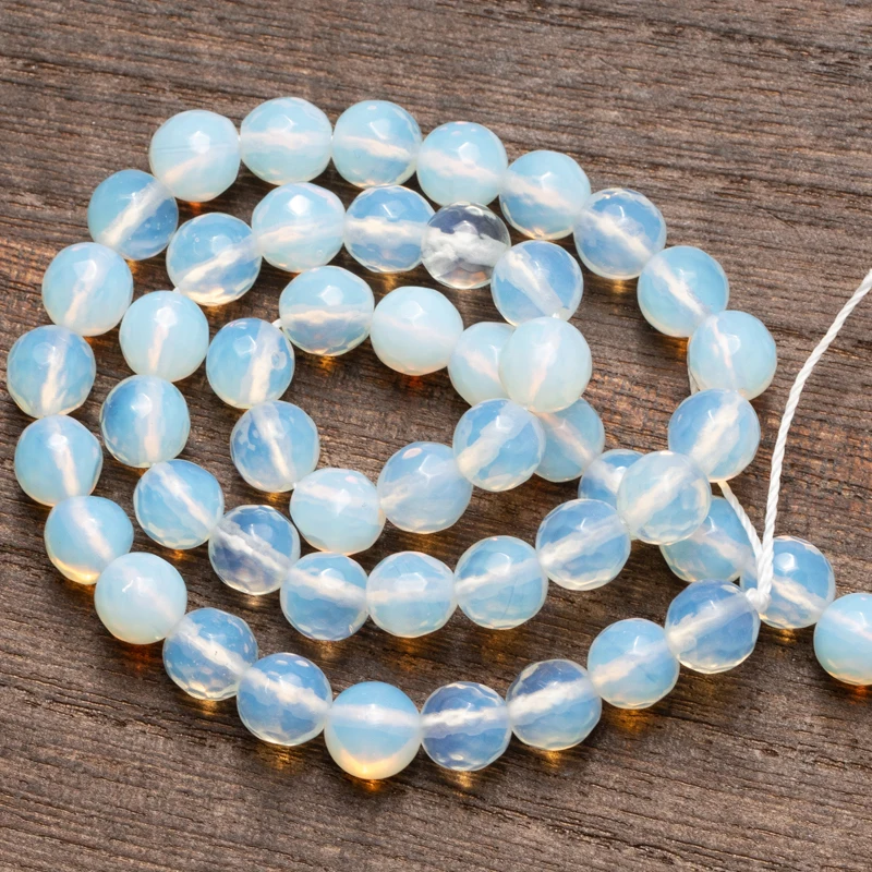 

Wholesale Faceted Opal Natural Stone Beads 4 6 8 10 12mm Loose Beads for Jewelry Making DIY Necklace Bracelet