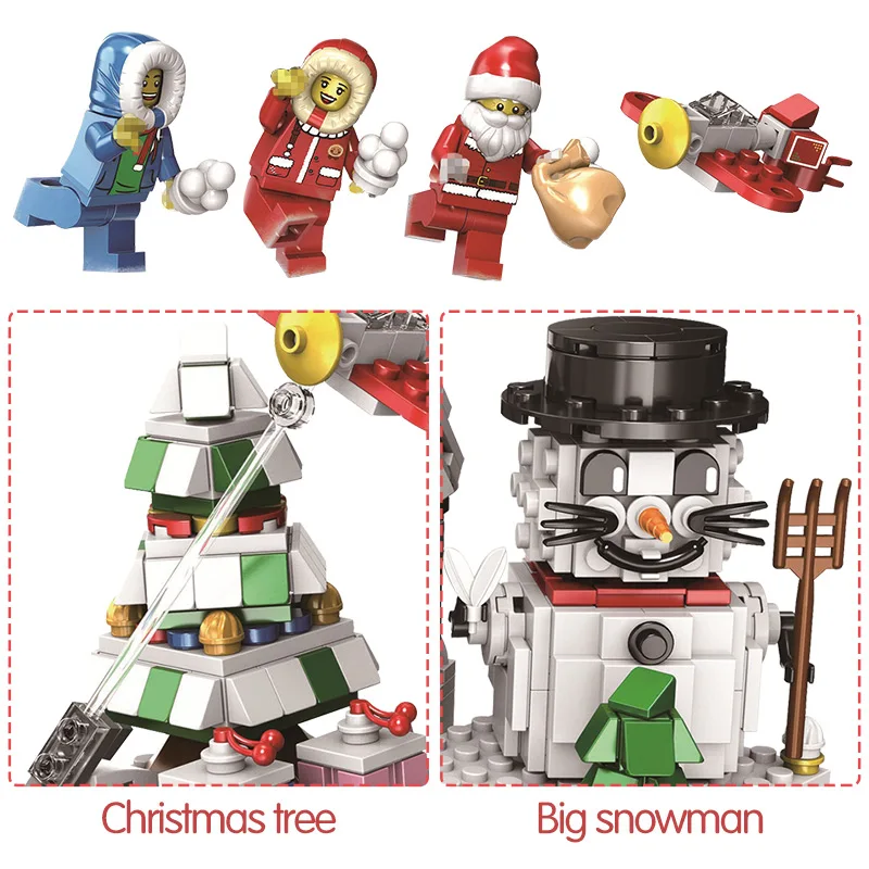 Рождественский Снежный подарок Grinch дом строительные блоки совместимые с Friends