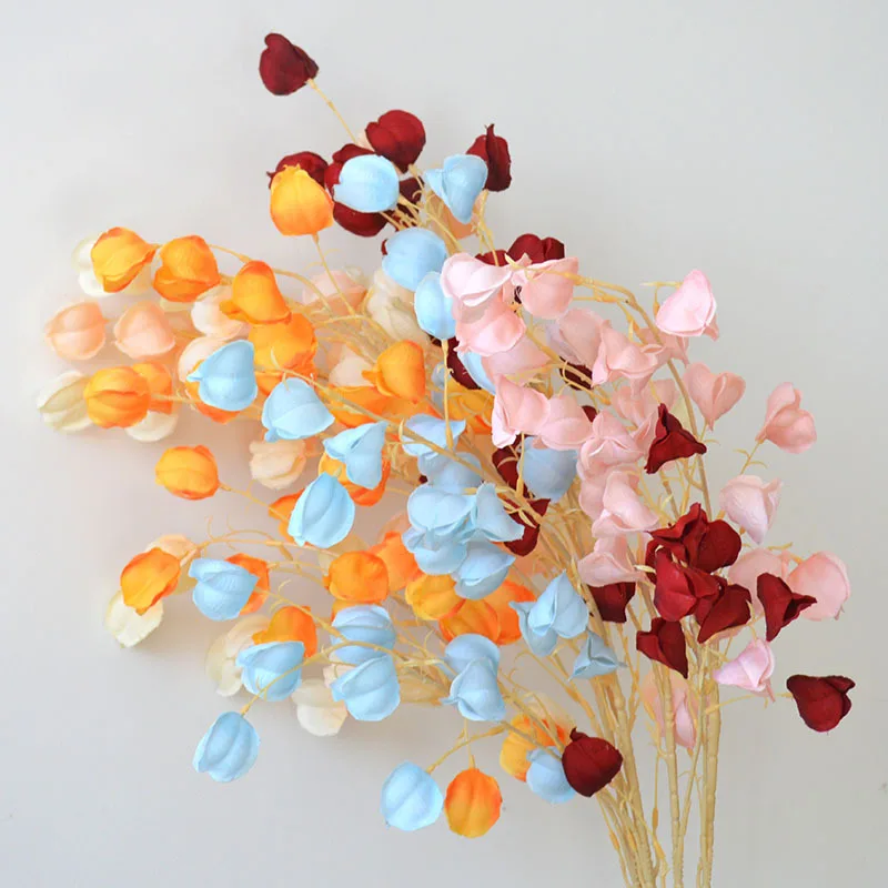 Букет искусственных цветов фисалиса цветущие ветки шелковые цветы для украшения