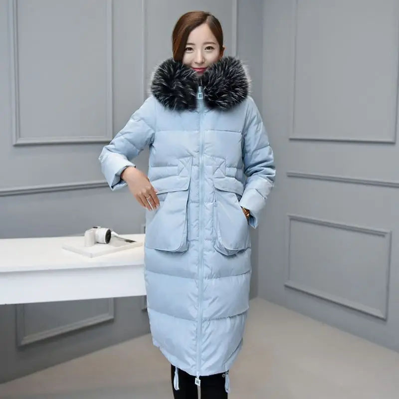 2021 размера плюс зимняя верхняя одежда Пуховик на утином пуху пальто с