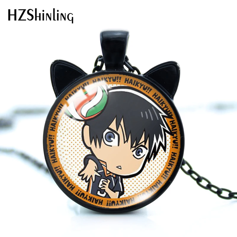 2020 Новый Haikyu! Волейбольные Мальчики кулон ожерелье Аниме Круглый Фото кошка