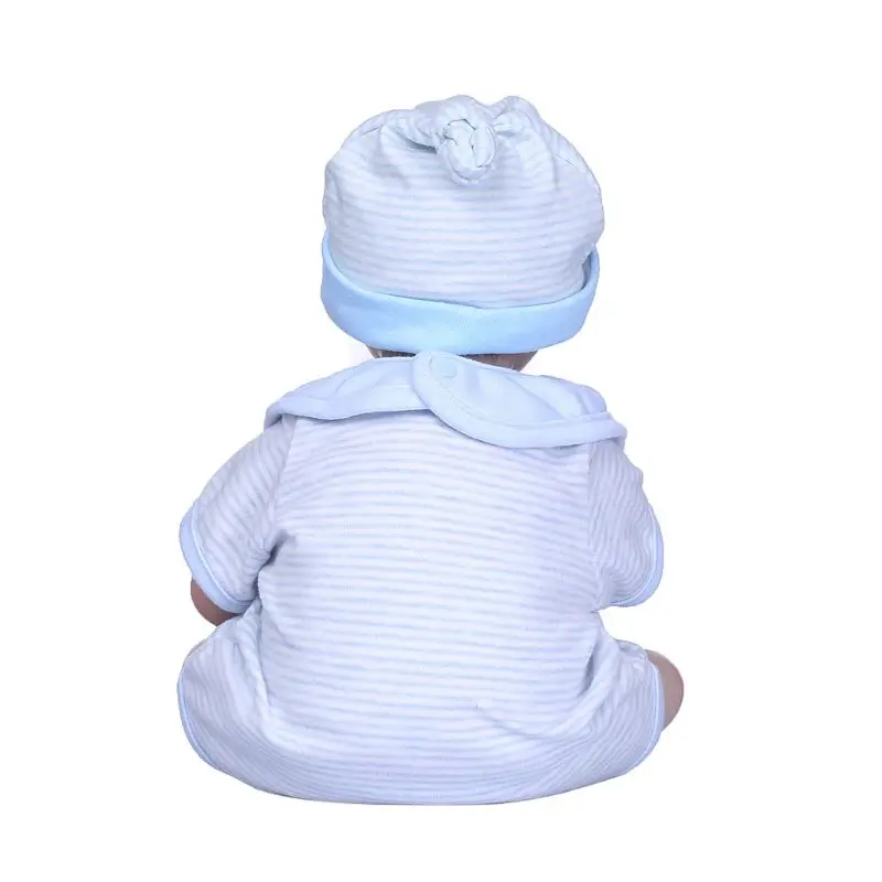 

16inch Silicon Lifelike Doll Blanket Cartoon Dog Bib Stripes Onesies Socks Hat Early Childhood Kids Baby Toy