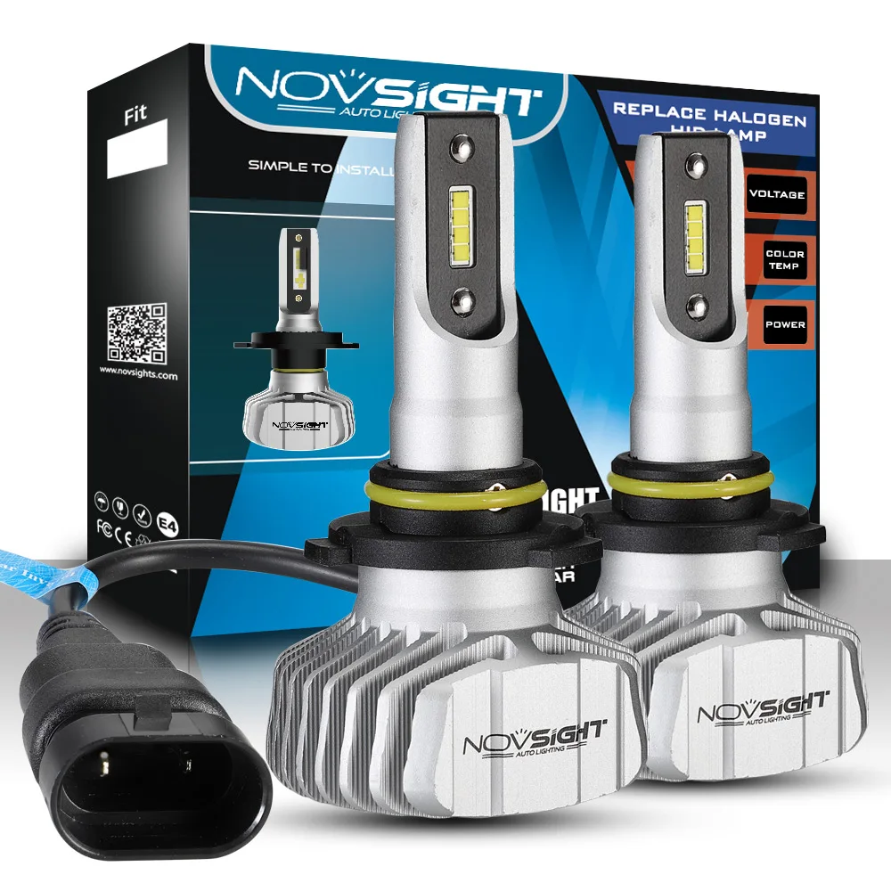 NOVSIGHT H1 H3 H4 H7 H11 H13 Автомобильный светодиодный фары 9005 9006 9007 50 Вт 10000LM белый 6500K IP68 Номинальная Водонепроницаемый и пылеотталкивающий