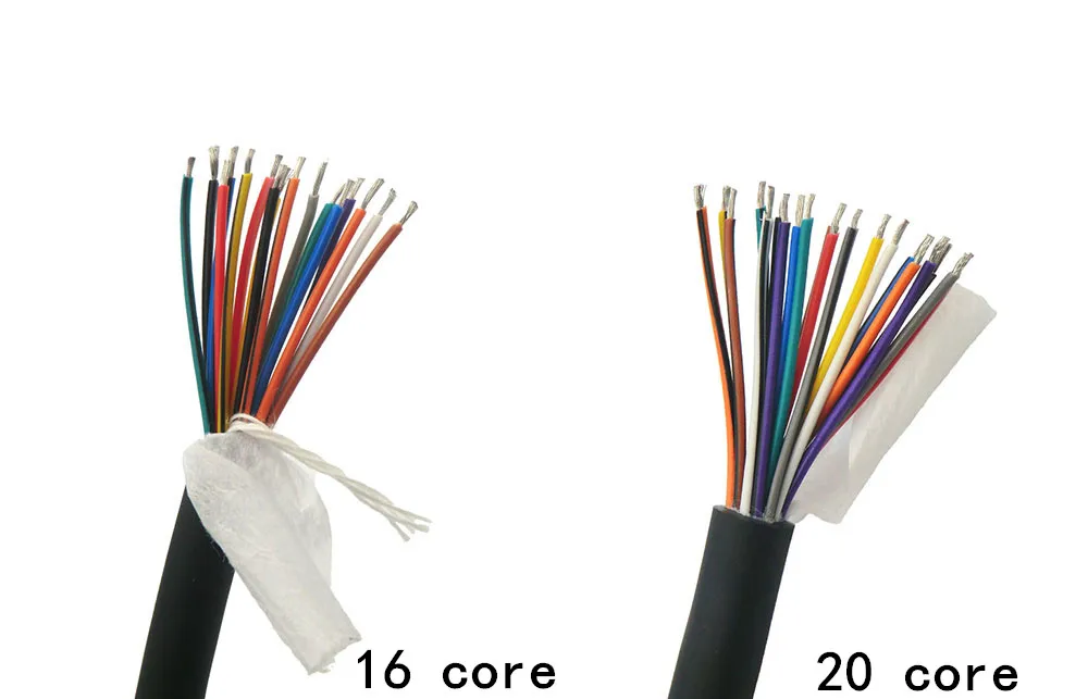 5 жильный кабель гибкий Управление провода 0,14, 0,2, 0.3mm м² 26awg, 24awg, 22awg Луженая Медь 10 м