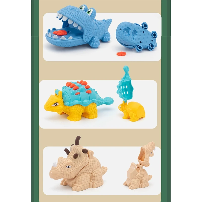 

DIY Dinosaur Color Mud Mold Set Children's Creative DIY Dinosaur Modeling Clay Kit with Tools Molds for Kids