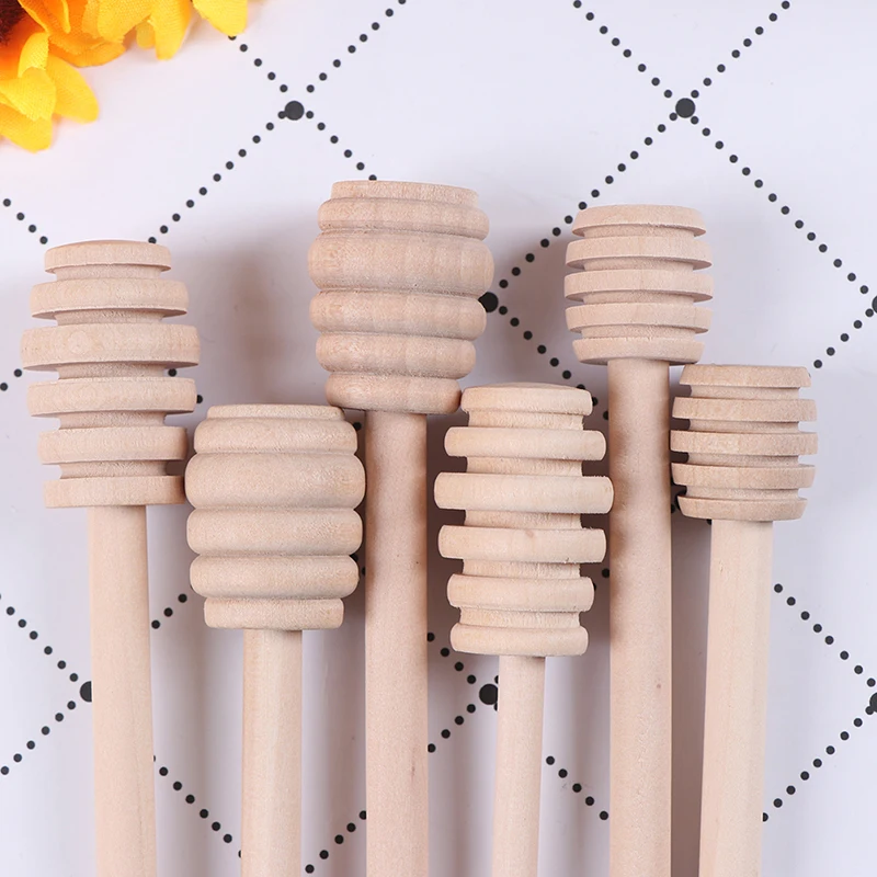 5Pcs/set Wooden Mini Honey Spoon Stir Bar For Jar Supplies Eco-Friendly Long Handle Mixing Stick Dessert Tools | Дом и сад