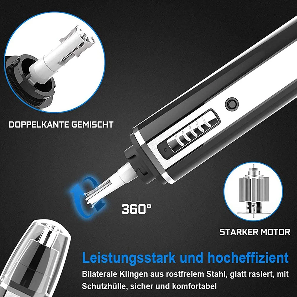 

4 in1 Ear and Nose Hair Trimmer Clipper Painless Eyebrow Facial Hair Trimmer for Men Shaver Nostril Nasal Hair Vacuum Cleaning