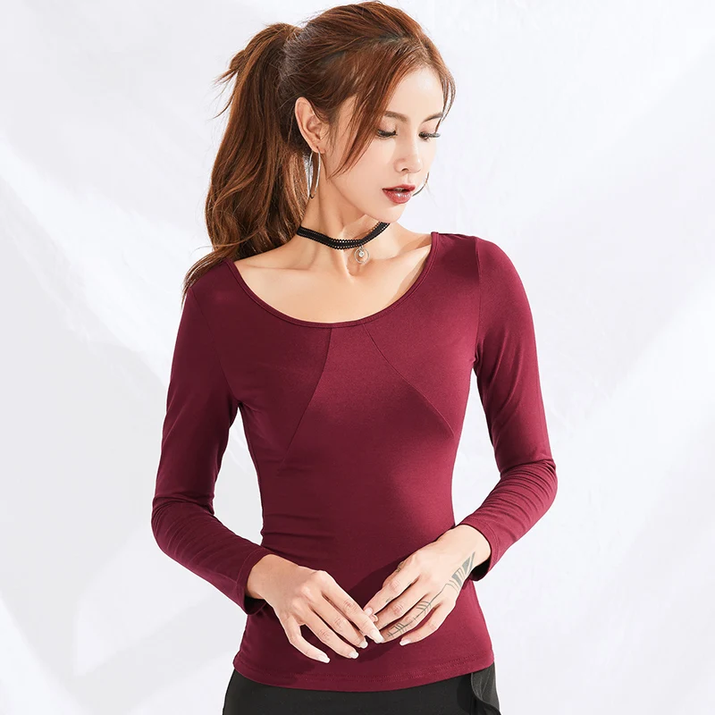 

Latin Dance Practice Clothes Female High Quality Modal Tops Practice Clothes Long-Sleeved Modern Dance Costume Shirt DWY2298