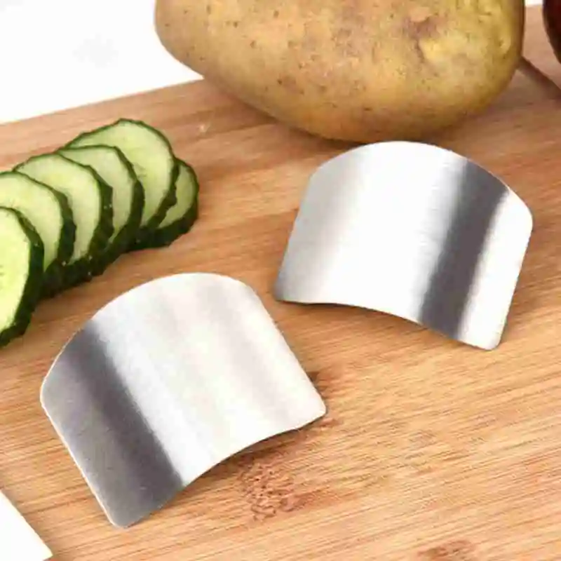 

Silver Stainless Steel Finger Protector Kitchen Cutting Hand Guard Knife Finger Protection Tool For Cutting Vegetables