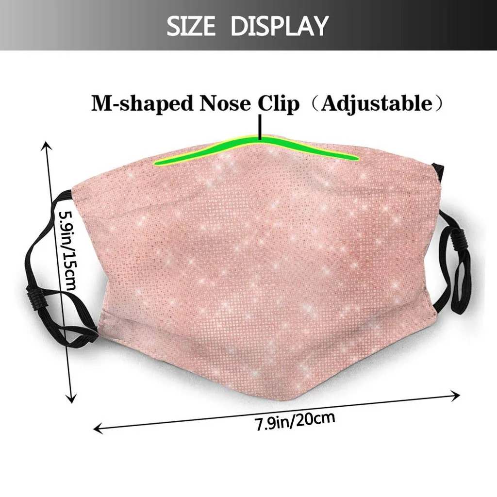 Модная маска с принтом Солнцезащитная золотистая розовая металлическая