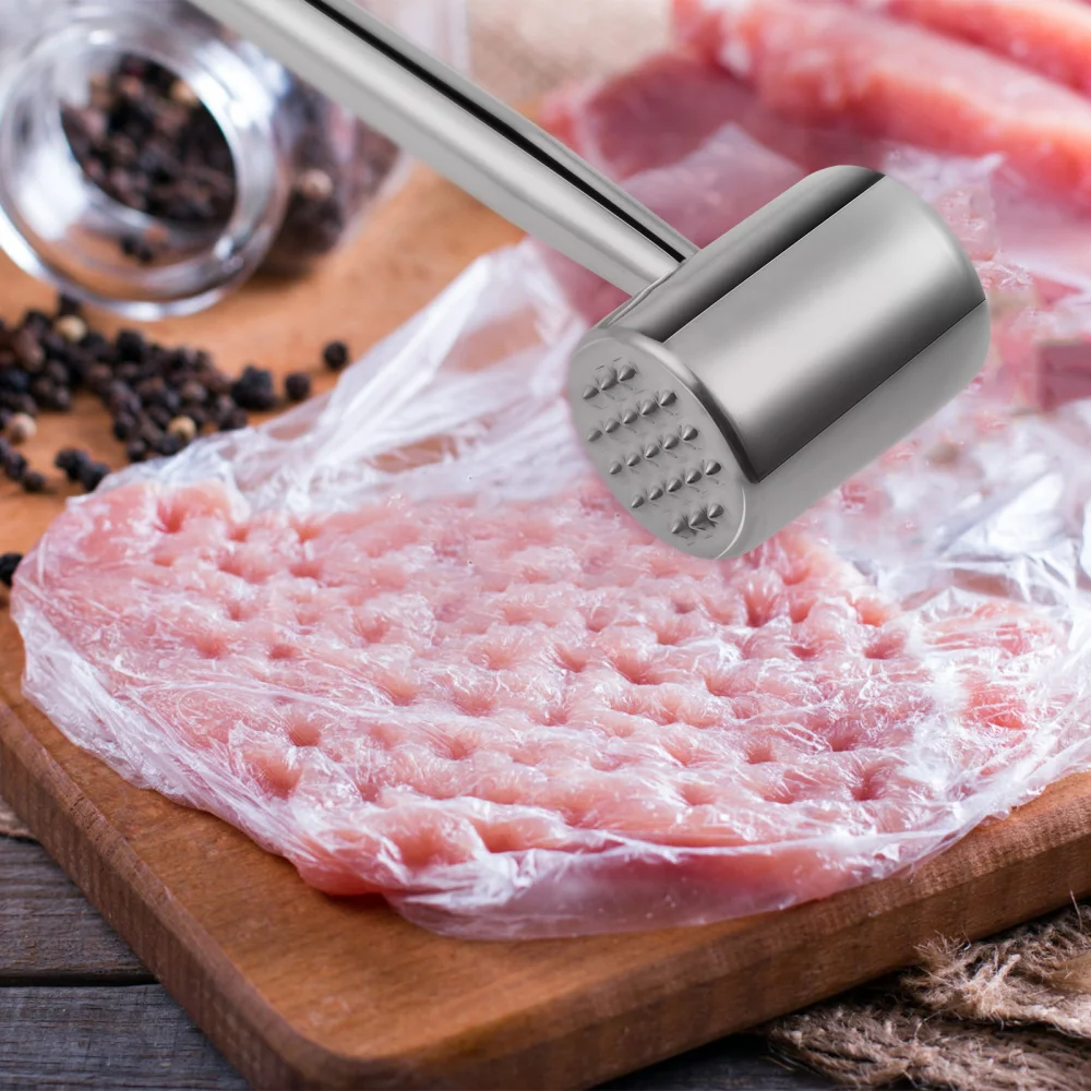 

Hemoton Meat Mallet Tool Stainless Steel Meat Hammer Meat Beef Steak Tenderizer Pork Pounder (Silver)
