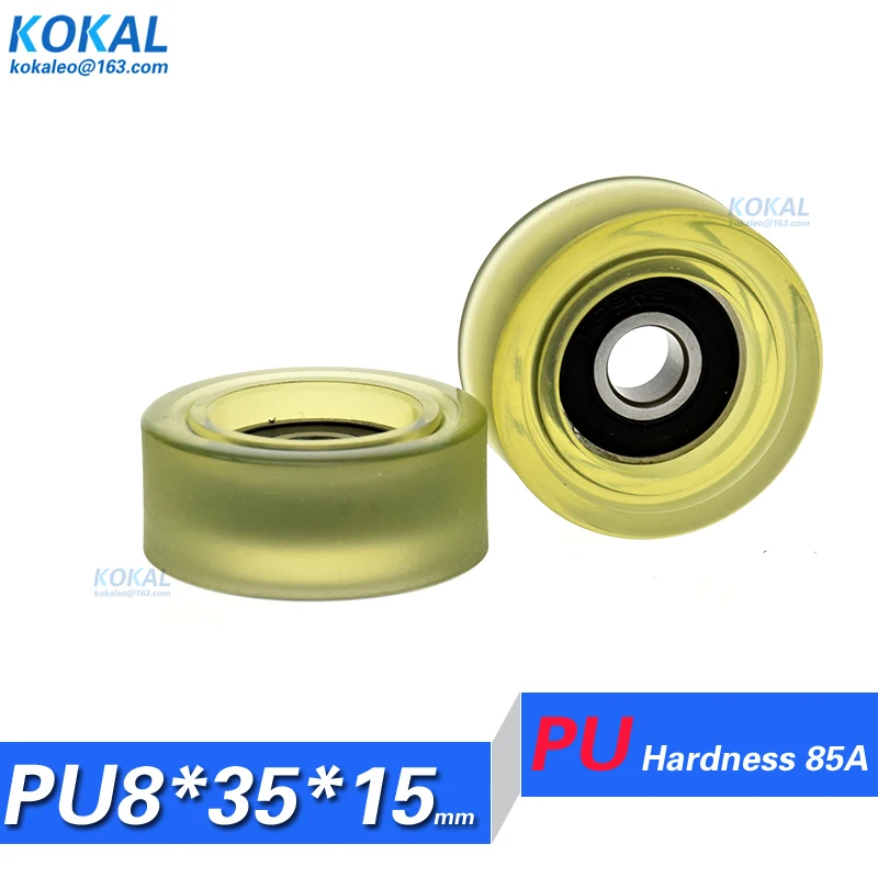 [PU0835 15] 1 шт. низкие полиуретановые роликовые колеса 608RS для подшипников