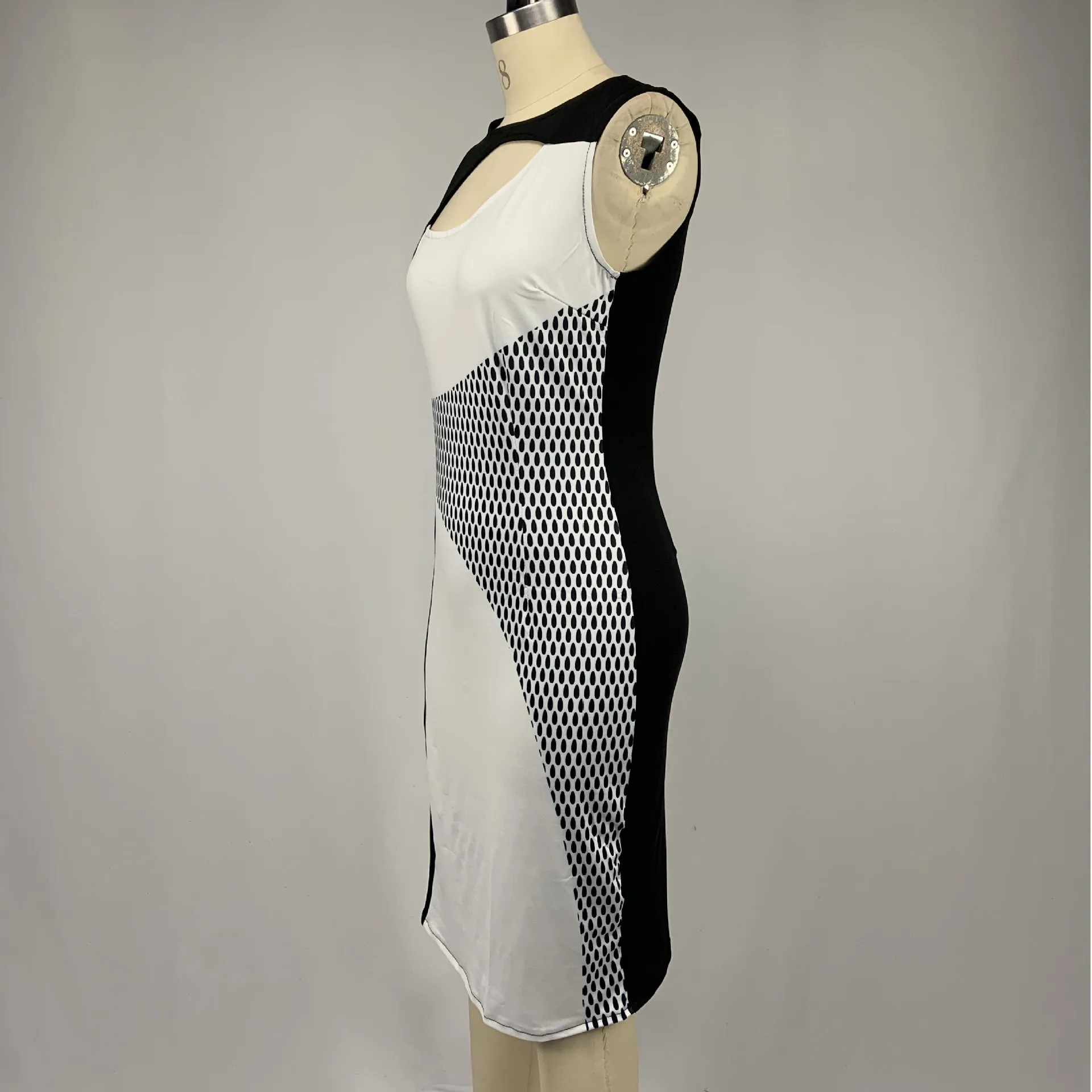 Женское облегающее платье с принтом повседневное длинное эластичное составного