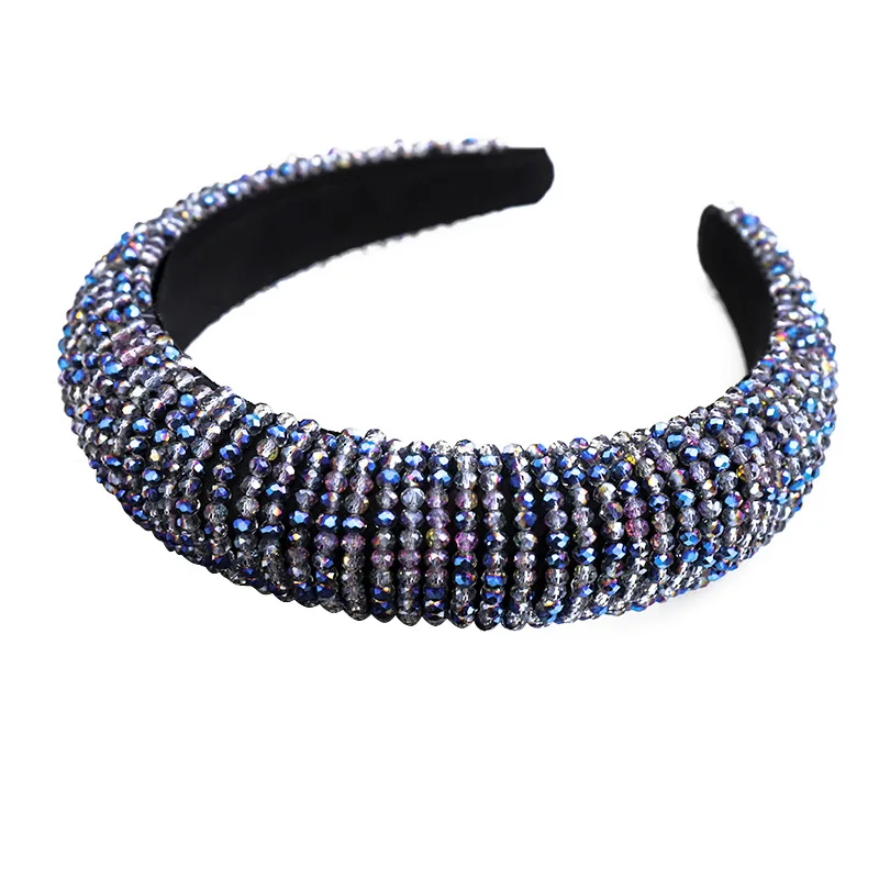 

Baroque New Hairbands Street Handmade Beaded Twine Sponge Hair Accesories Hair Bands For Women Elastic Hairband 2020