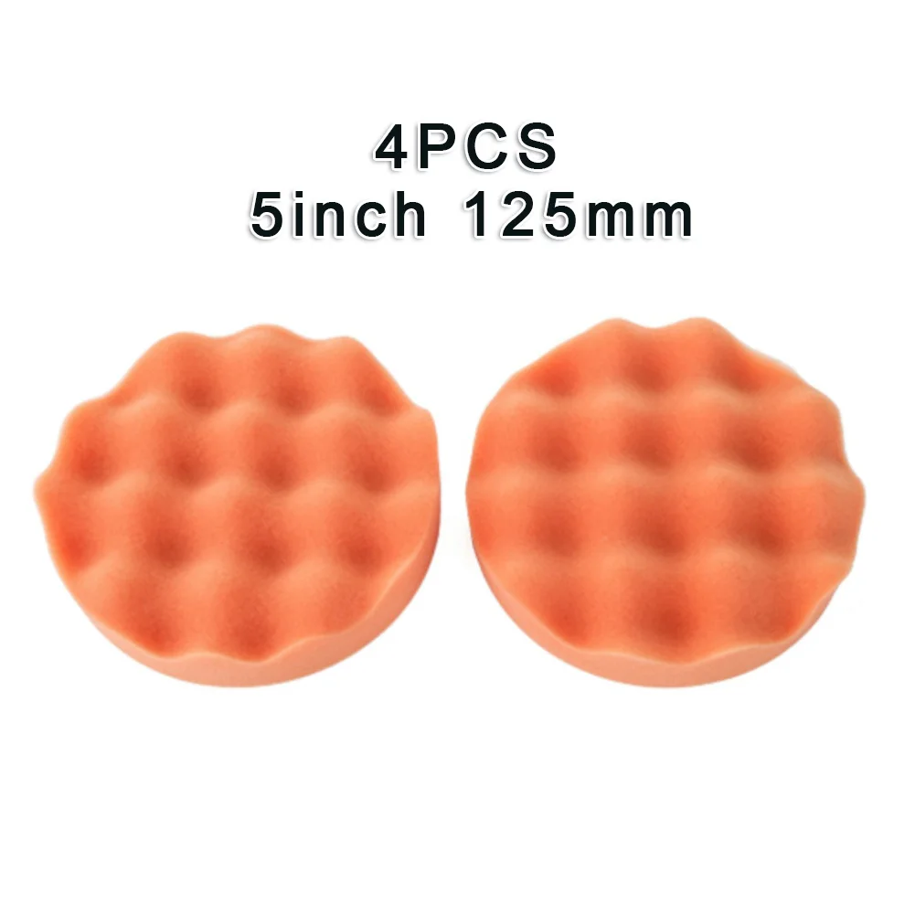 4 шт. 5 дюймов волновая губка Полировочная прокладка мягкая круглая волна