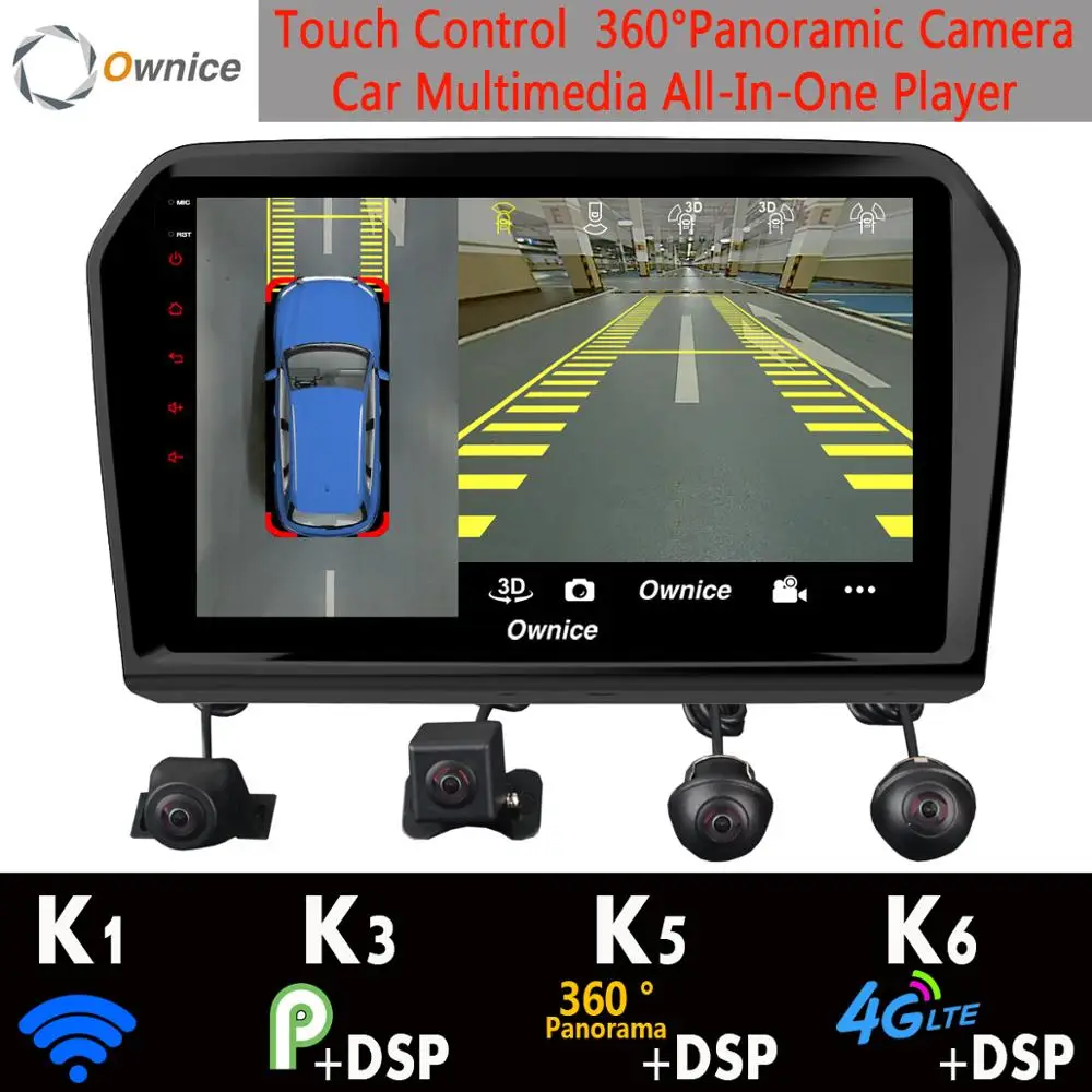 360 ° 4 ×DVR AHD камера 4G SIM Android 9 0 8 ядер Гб + 64 SPDIF DSP CarPlay Автомобильный мультимедийный GPS