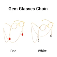 luxury charm lady antiskid mask glasses chain red gem pendant lanyard fashion women jewelry gifts