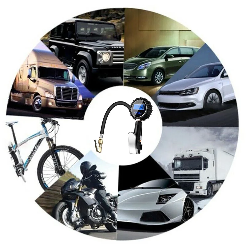 Digital Tire Inflator Pressure Gauge Air Compressor Pump LCD With LED Light High Quality DC3.1V | Инструменты