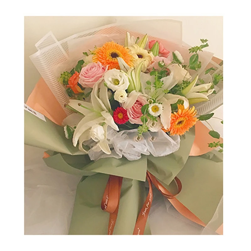 Подарочная двухцветная бумажная упаковка для цветов 20 шт. плотная оберточная